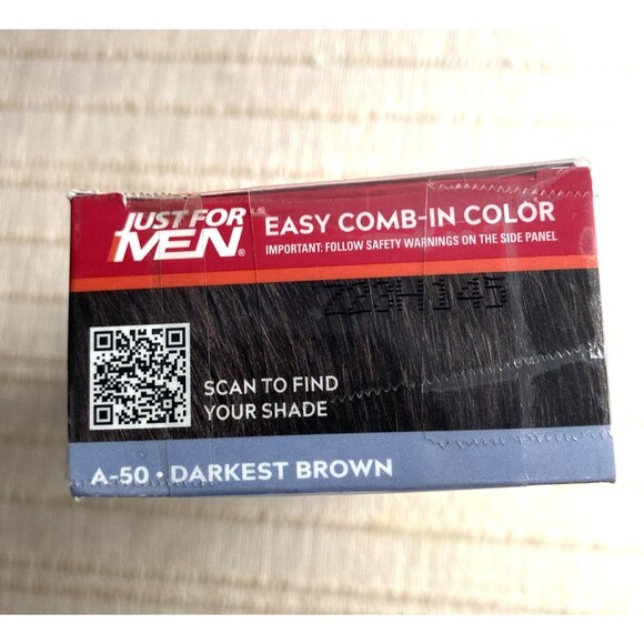 Just For Men Easy Comb-In Color Mens Hair Dye Darkest Brown A-50 Pack of 1 - Picture 9 of 10
